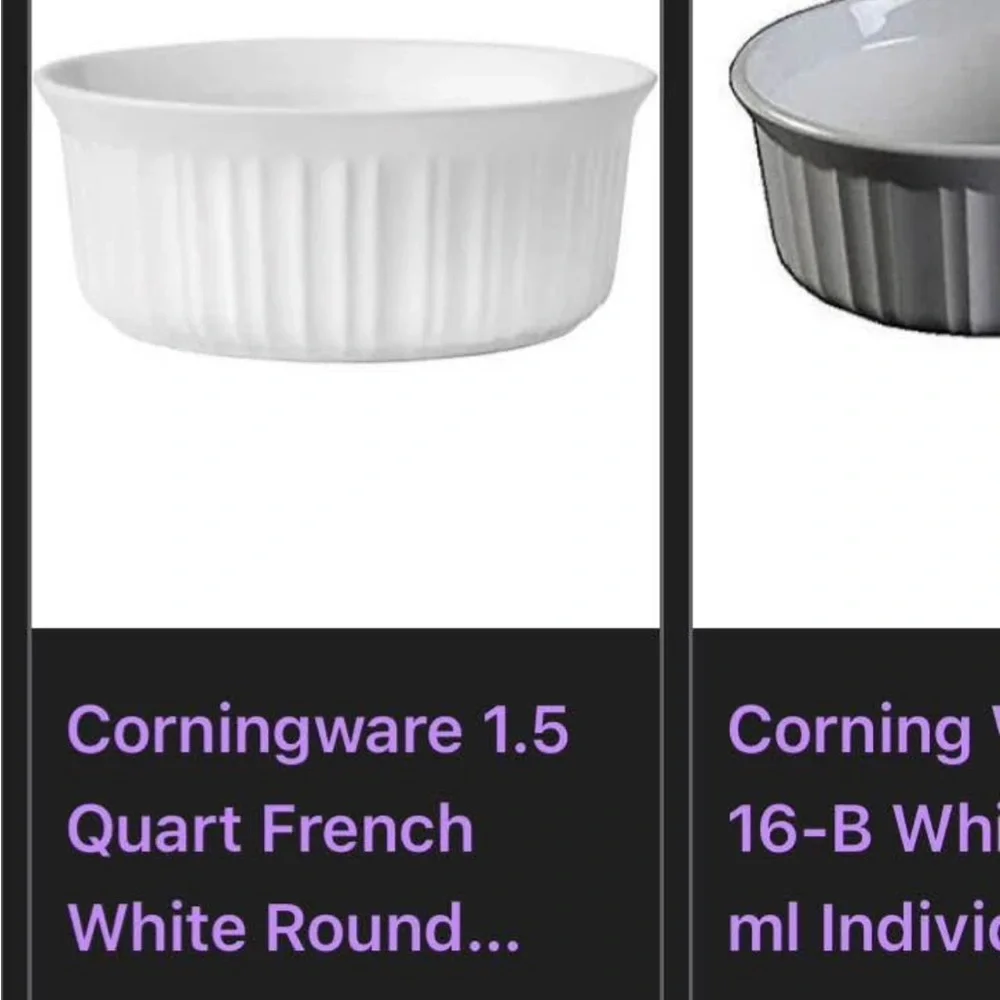 Corning Ware French White 1.5 Quart Baking Dish CORING WARE STAMPED Vintage